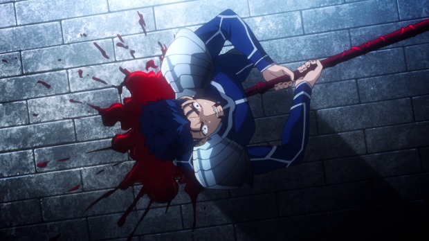 At least this Lancer's forced suicide was nowhere near as dramatic or as painful as Fate Zero's.